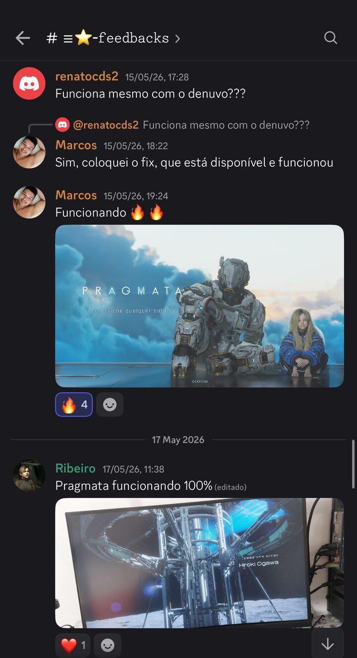 Feedback de cliente no canal do Discord