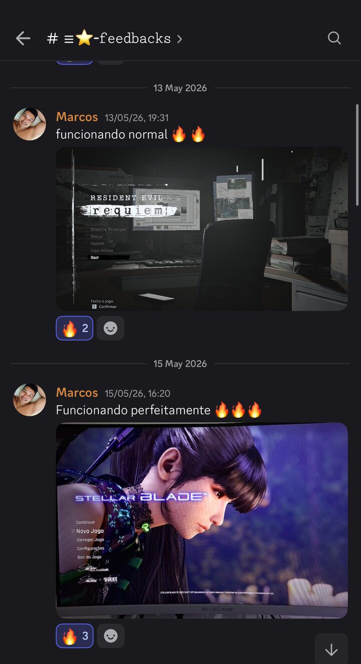 Feedback de cliente no canal do Discord