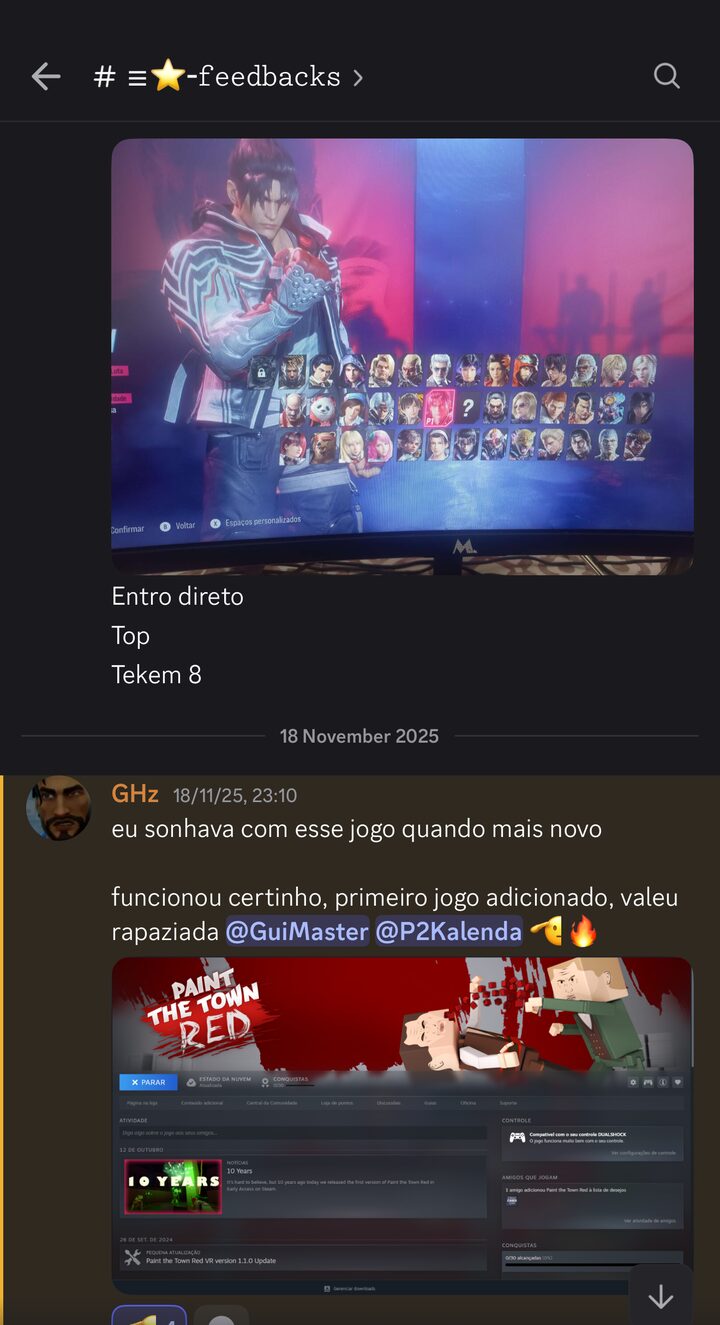 Feedback de cliente no canal do Discord